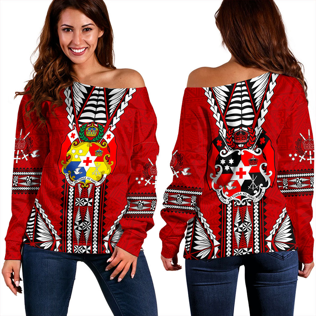 Tonga Off Shoulder Sweatshirt Traditional Tongan Piece