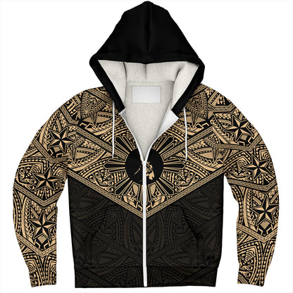 Philippines Filipinos Sherpa Hoodie Traditional Tribal Tattoo Sun
