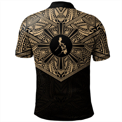 Philippines Filipinos Polo Shirt Traditional Tribal Tattoo Sun