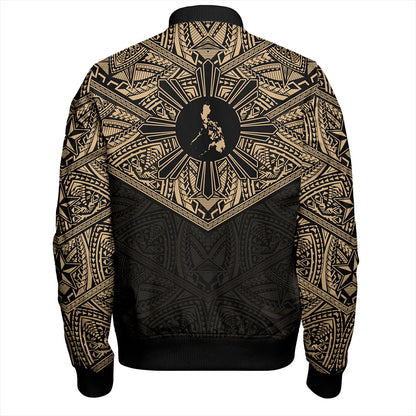 Philippines Filipinos Bomber Jacket Traditional Tribal Tattoo Sun