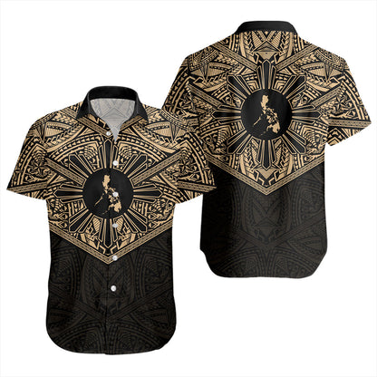 Philippines Filipinos Short Sleeve Shirt Traditional Tribal Tattoo Sun
