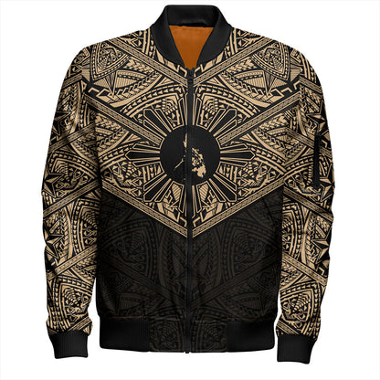 Philippines Filipinos Bomber Jacket Traditional Tribal Tattoo Sun