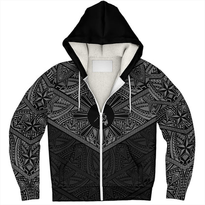Philippines Filipinos Sherpa Hoodie Traditional Tribal Tattoo Sun
