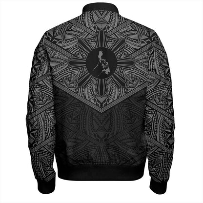 Philippines Filipinos Bomber Jacket Traditional Tribal Tattoo Sun
