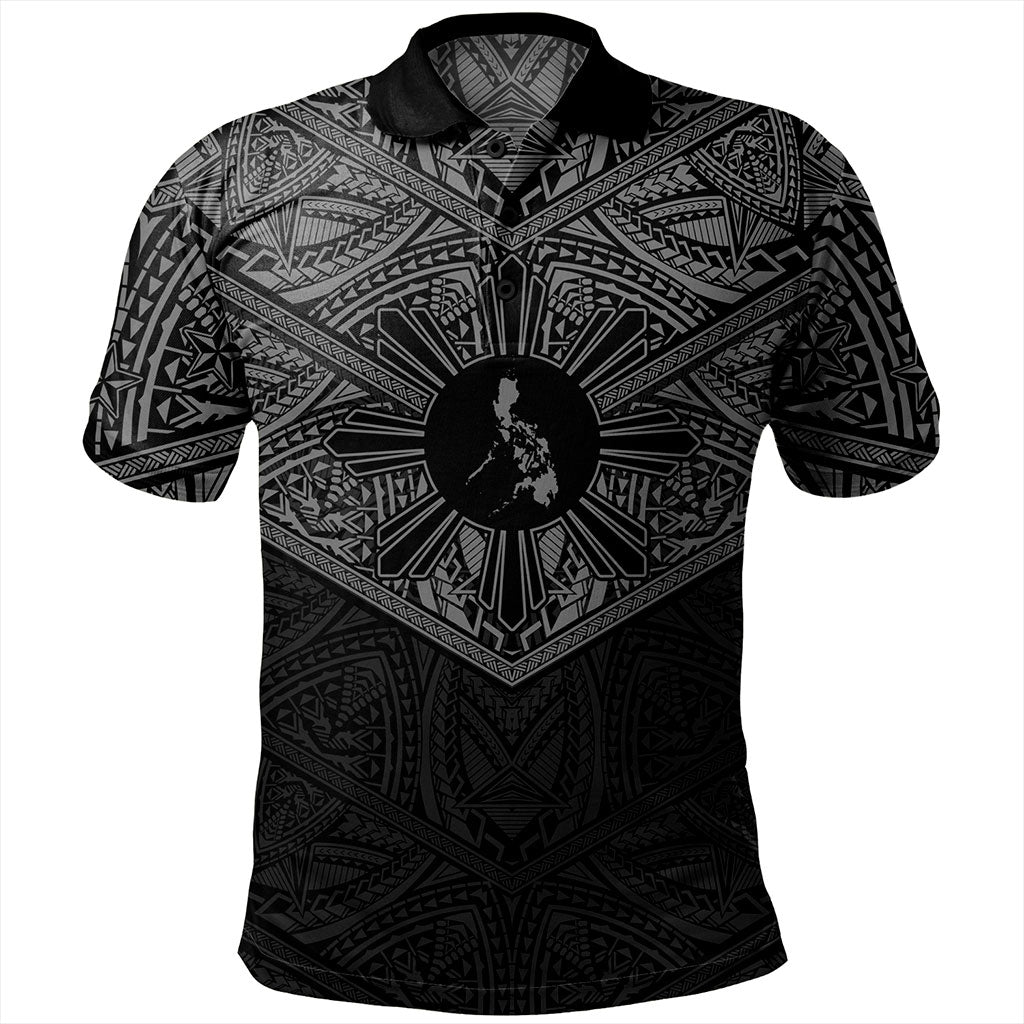 Philippines Filipinos Polo Shirt Traditional Tribal Tattoo Sun