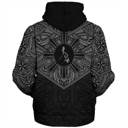 Philippines Filipinos Sherpa Hoodie Traditional Tribal Tattoo Sun