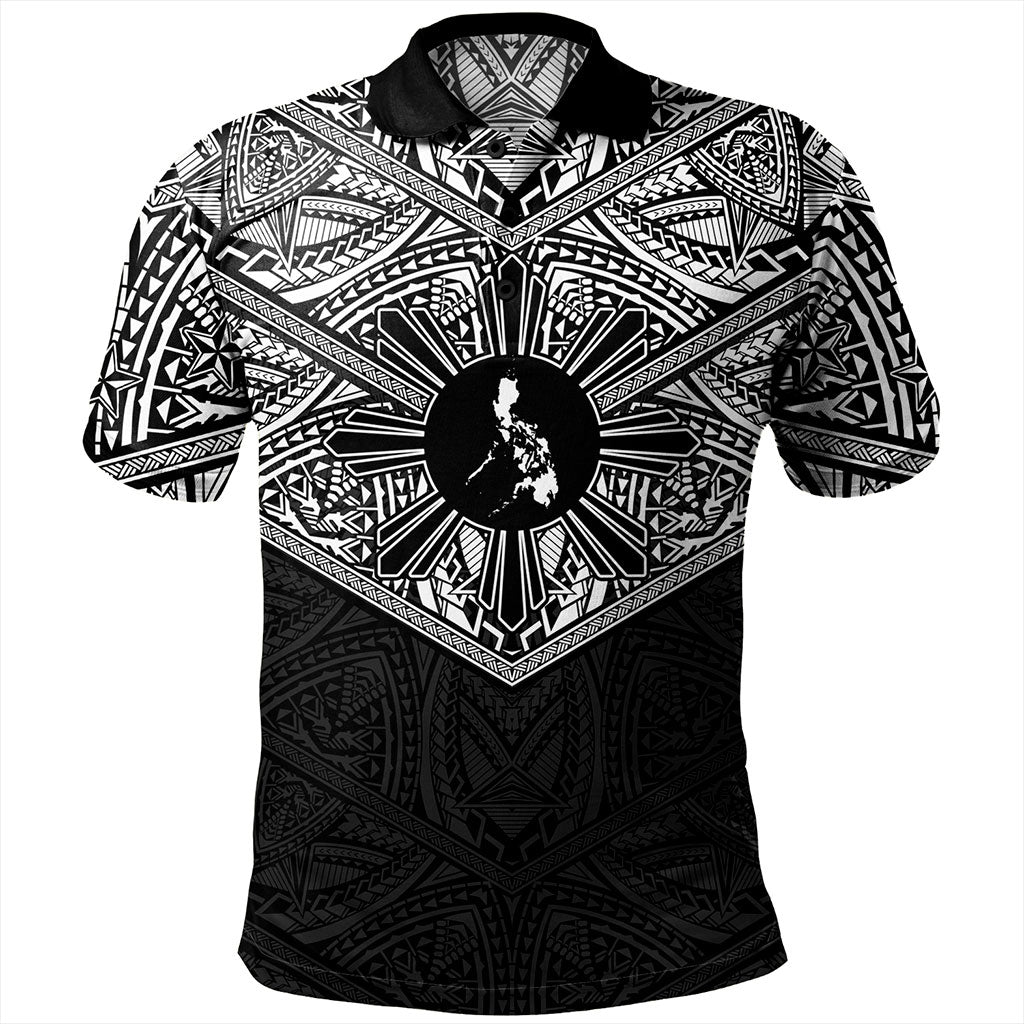 Philippines Filipinos Polo Shirt Traditional Tribal Tattoo Sun