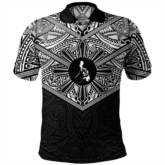 Philippines Filipinos Polo Shirt Traditional Tribal Tattoo Sun