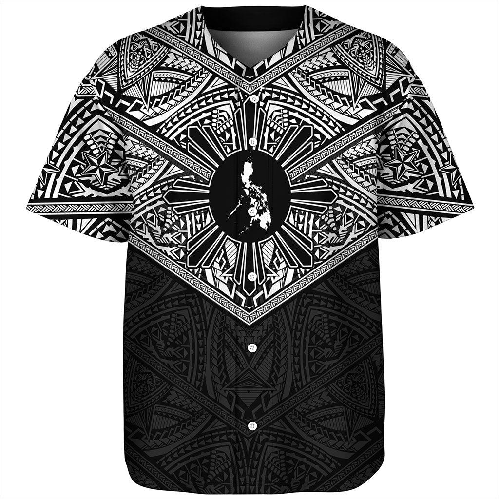 Philippines Filipinos Baseball Shirt Traditional Tribal Tattoo Sun