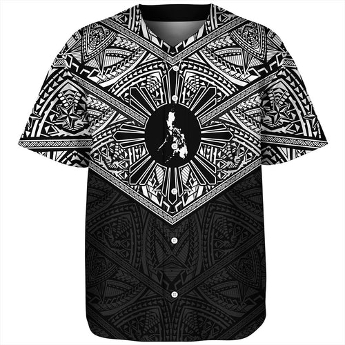 Philippines Filipinos Baseball Shirt Traditional Tribal Tattoo Sun