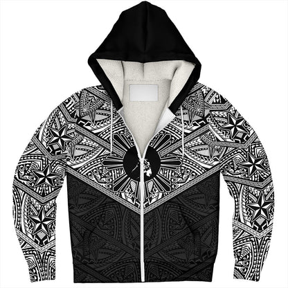 Philippines Filipinos Sherpa Hoodie Traditional Tribal Tattoo Sun