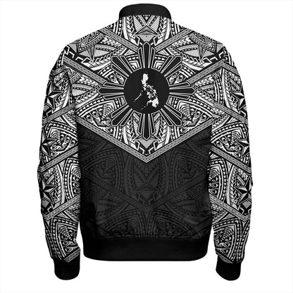 Philippines Filipinos Bomber Jacket Traditional Tribal Tattoo Sun