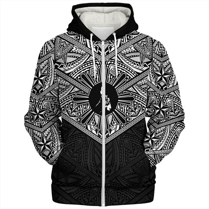 Philippines Filipinos Sherpa Hoodie Traditional Tribal Tattoo Sun