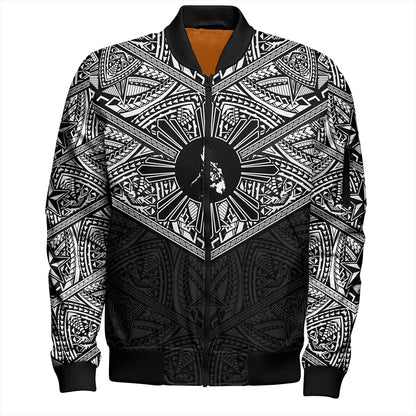 Philippines Filipinos Bomber Jacket Traditional Tribal Tattoo Sun