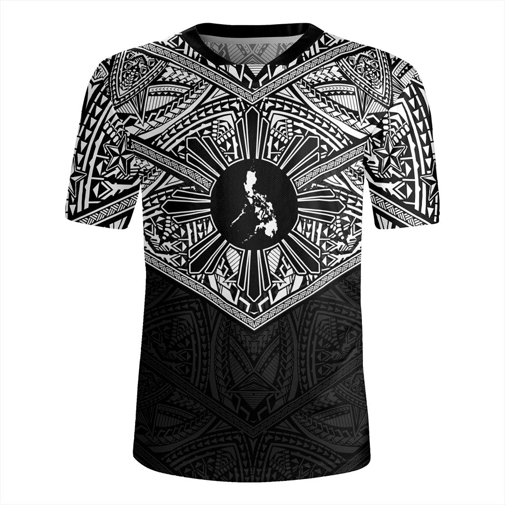 Philippines Filipinos Rugby Jersey Traditional Tribal Tattoo Sun