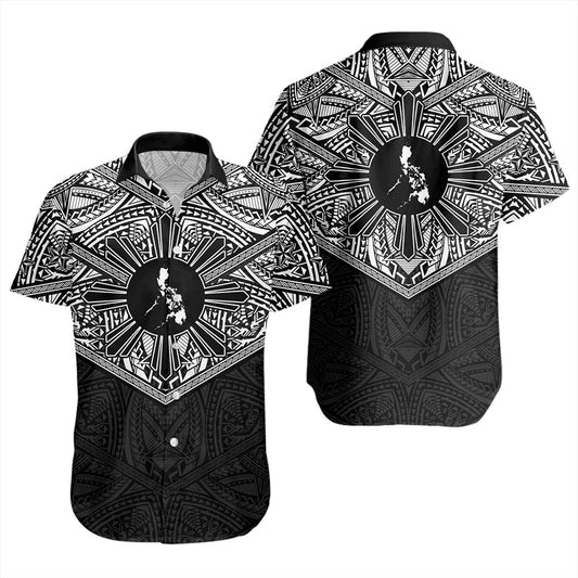 Philippines Filipinos Short Sleeve Shirt Traditional Tribal Tattoo Sun
