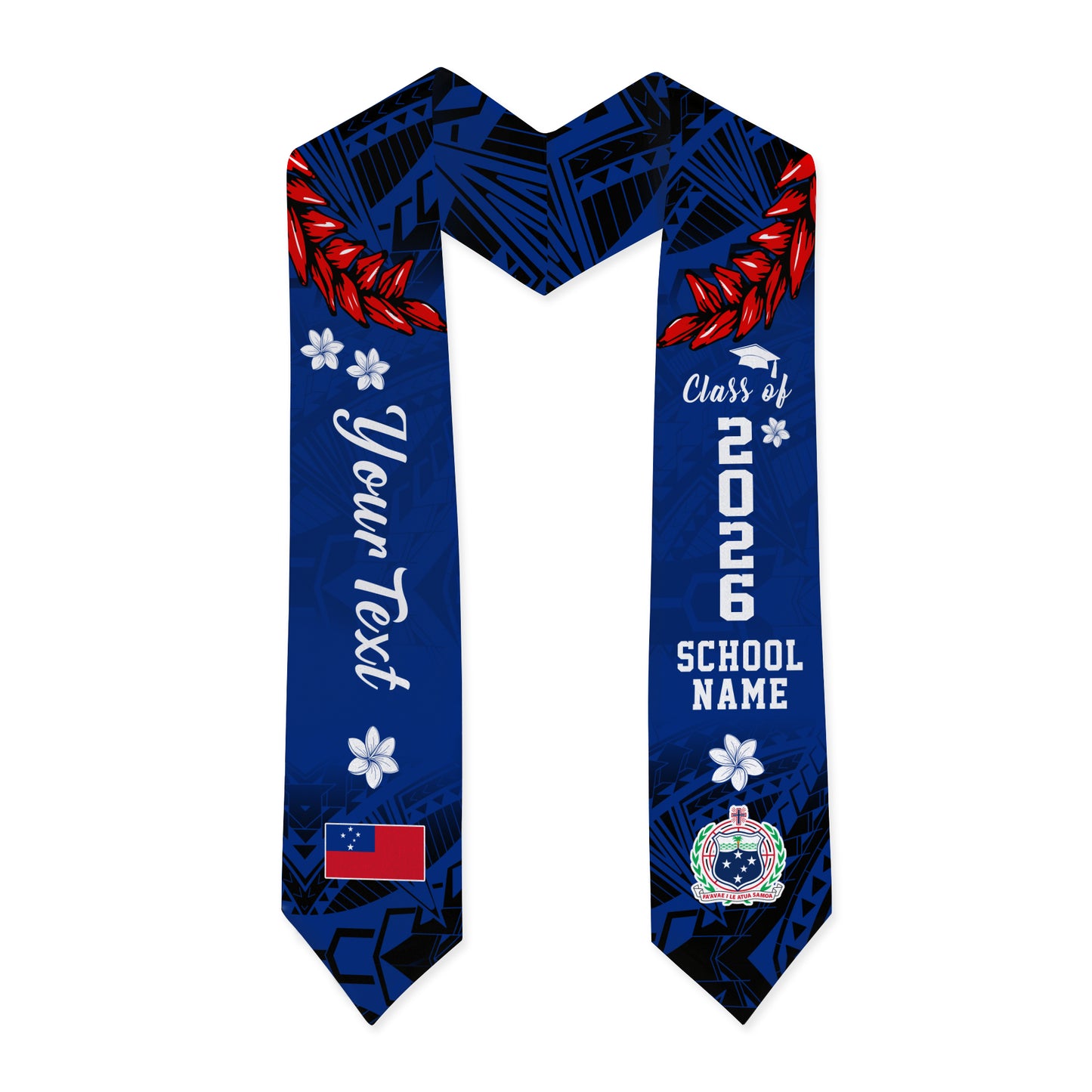 Samoa Graduation Stole Tribal Coat Of Arms Ula Fala Original Style
