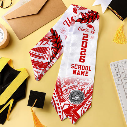American Samoa Graduation Stole Custom Tribal Coat Of Arms Ula Fala Original Style