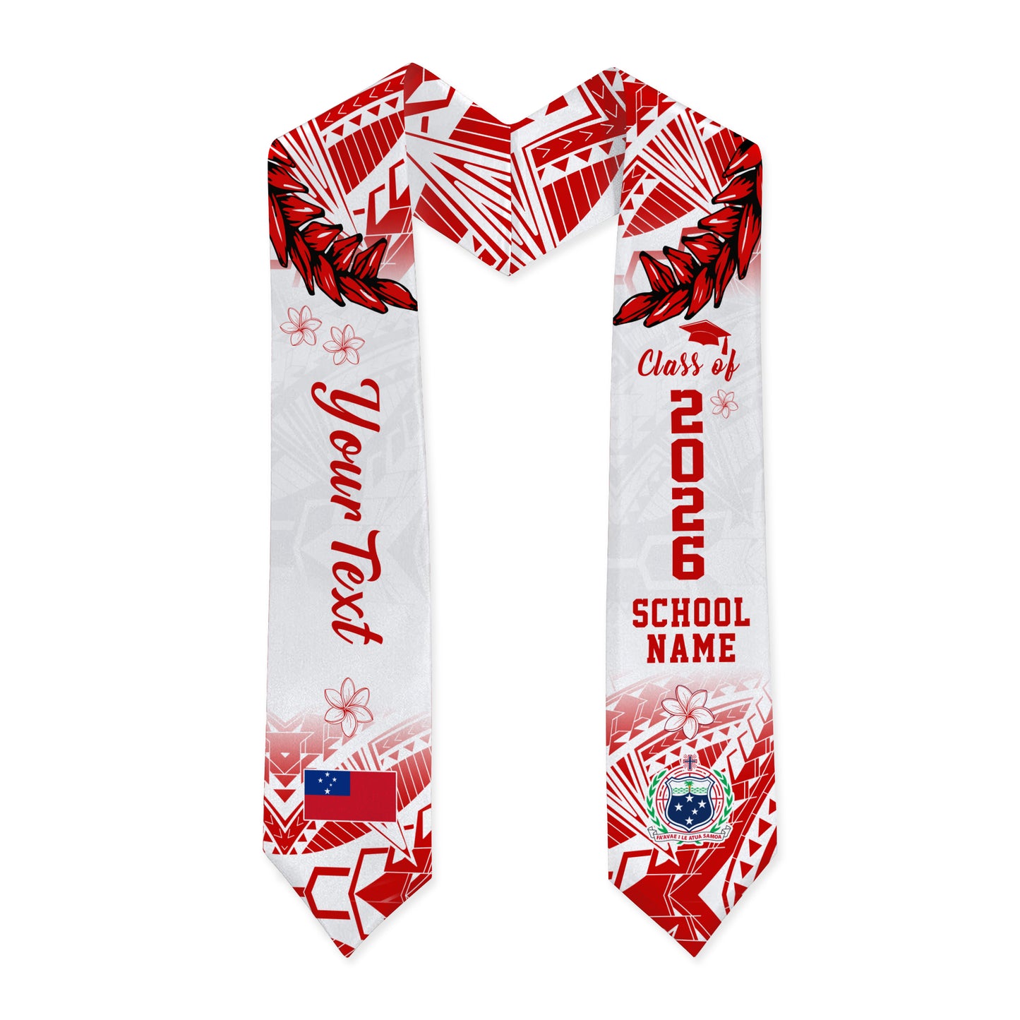Samoa Graduation Stole Tribal Coat Of Arms Ula Fala Original Style