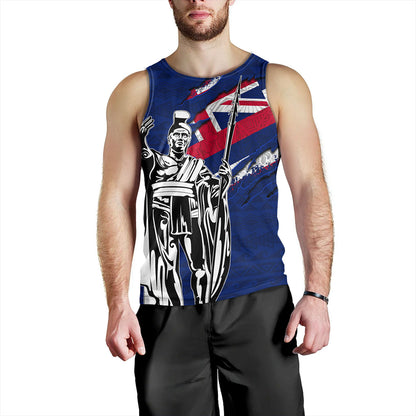 Hawaii Tank Top Tribal Flag King Kamehameha Crack Style