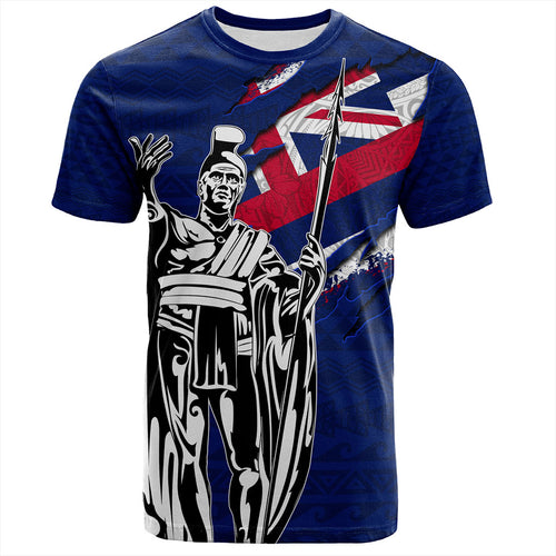 Hawaii T-Shirt Tribal Flag King Kamehameha Crack Style