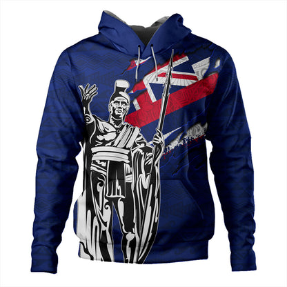 Hawaii Hoodie Tribal Flag King Kamehameha Crack Style