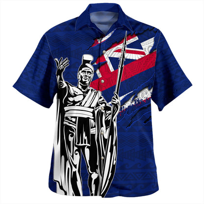 Hawaii Hawaiian Shirt Tribal Flag King Kamehameha Crack Style