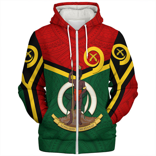 Vanuatu Sherpa Hoodie Tribal Flag Sport Style