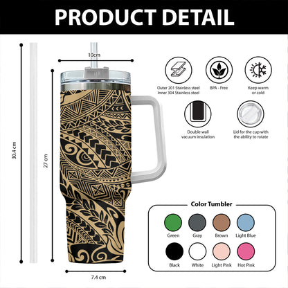 Hawaii 40oz Tumbler Tribal Leaf