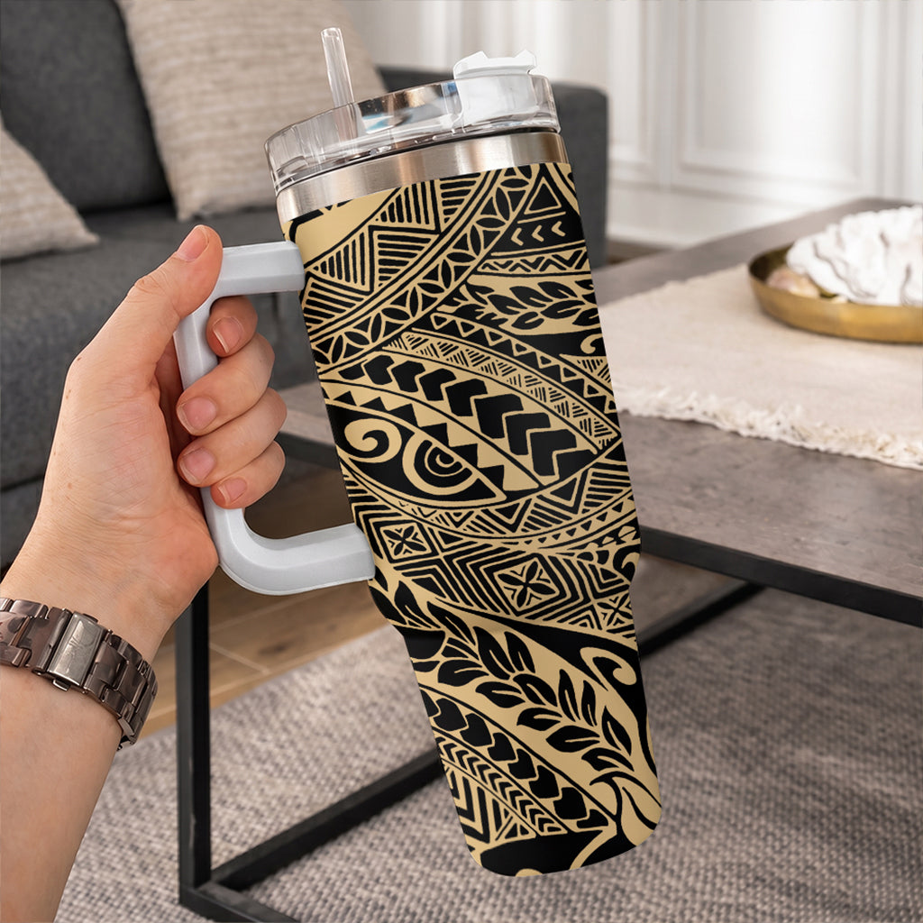 Hawaii 40oz Tumbler Tribal Leaf