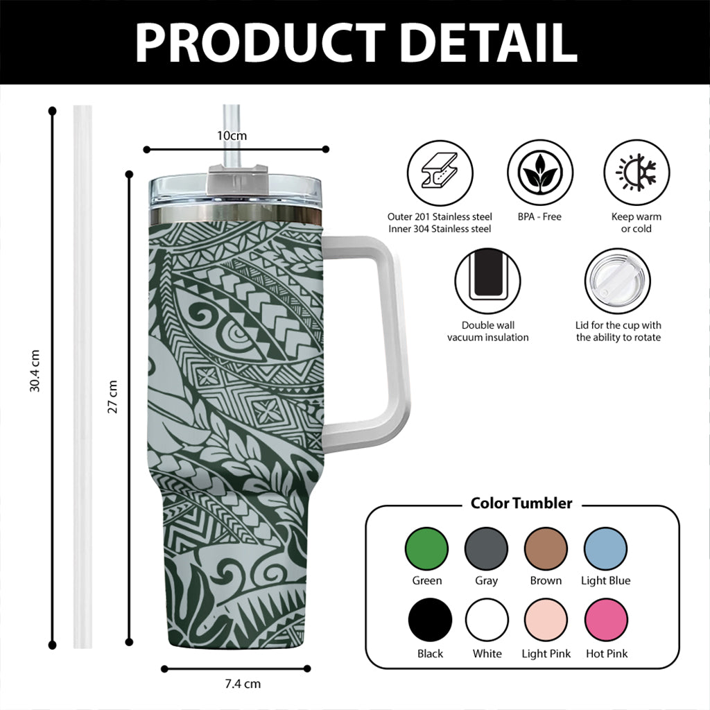 Hawaii 40oz Tumbler Tribal Leaf