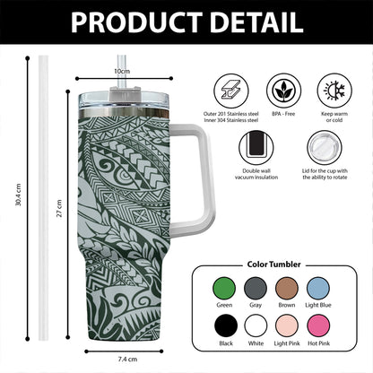 Hawaii 40oz Tumbler Tribal Leaf