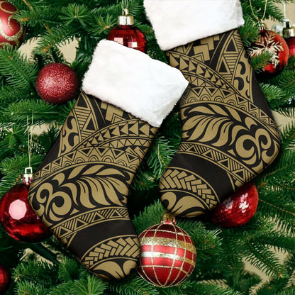 Hawaii Christmas Stocking Tribal Pattern Polynesian Gold