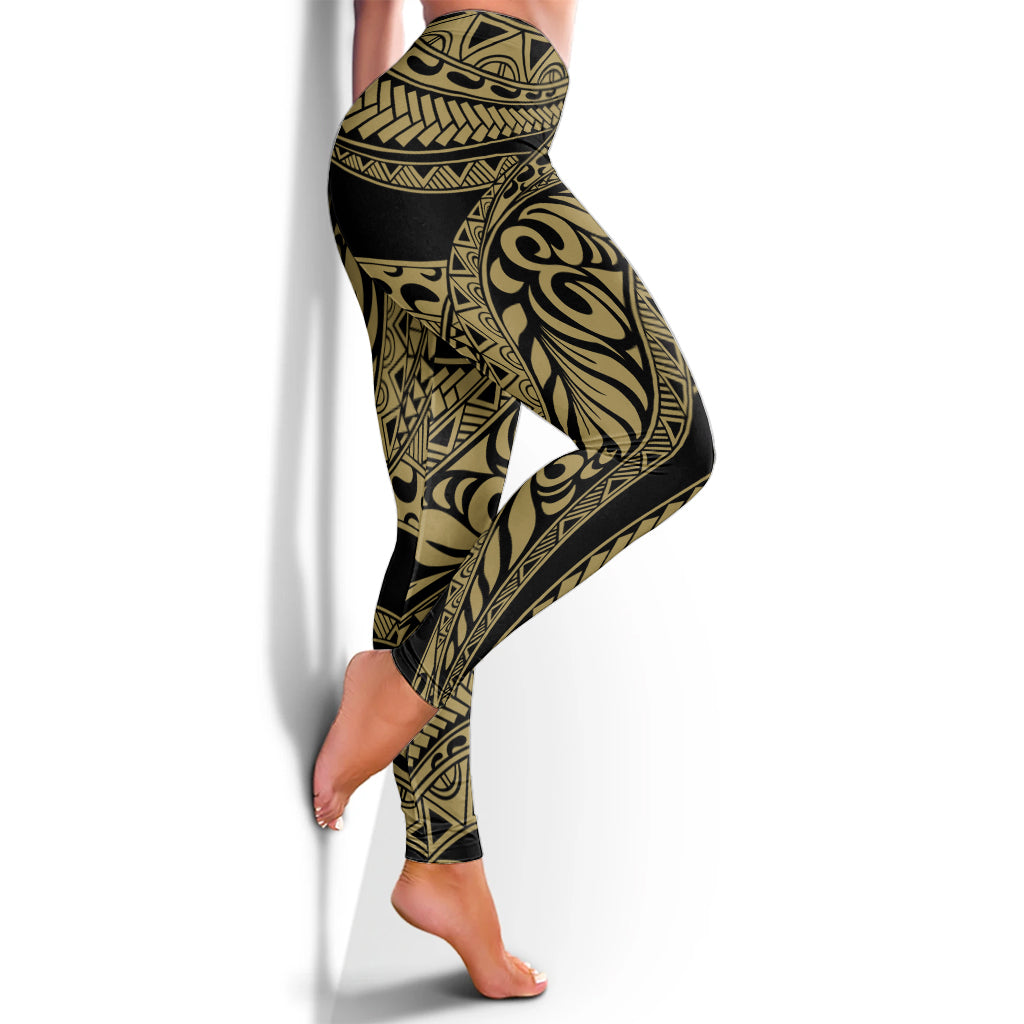 Hawaii Legging Tribal Pattern Polynesian Gold