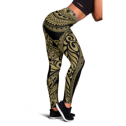 Hawaii Legging Tribal Pattern Polynesian Gold