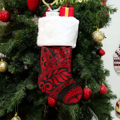 Hawaii Christmas Stocking Tribal Pattern Polynesian Red
