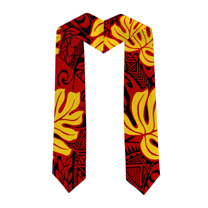 Hawaii Graduation Stole Kanaka Maoli Tribal Polynesia Fabric Leaves