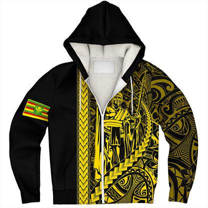 Hawaii Sherpa Hoodie Tribal Polynesian Kanaka Maoli King Kamehameha