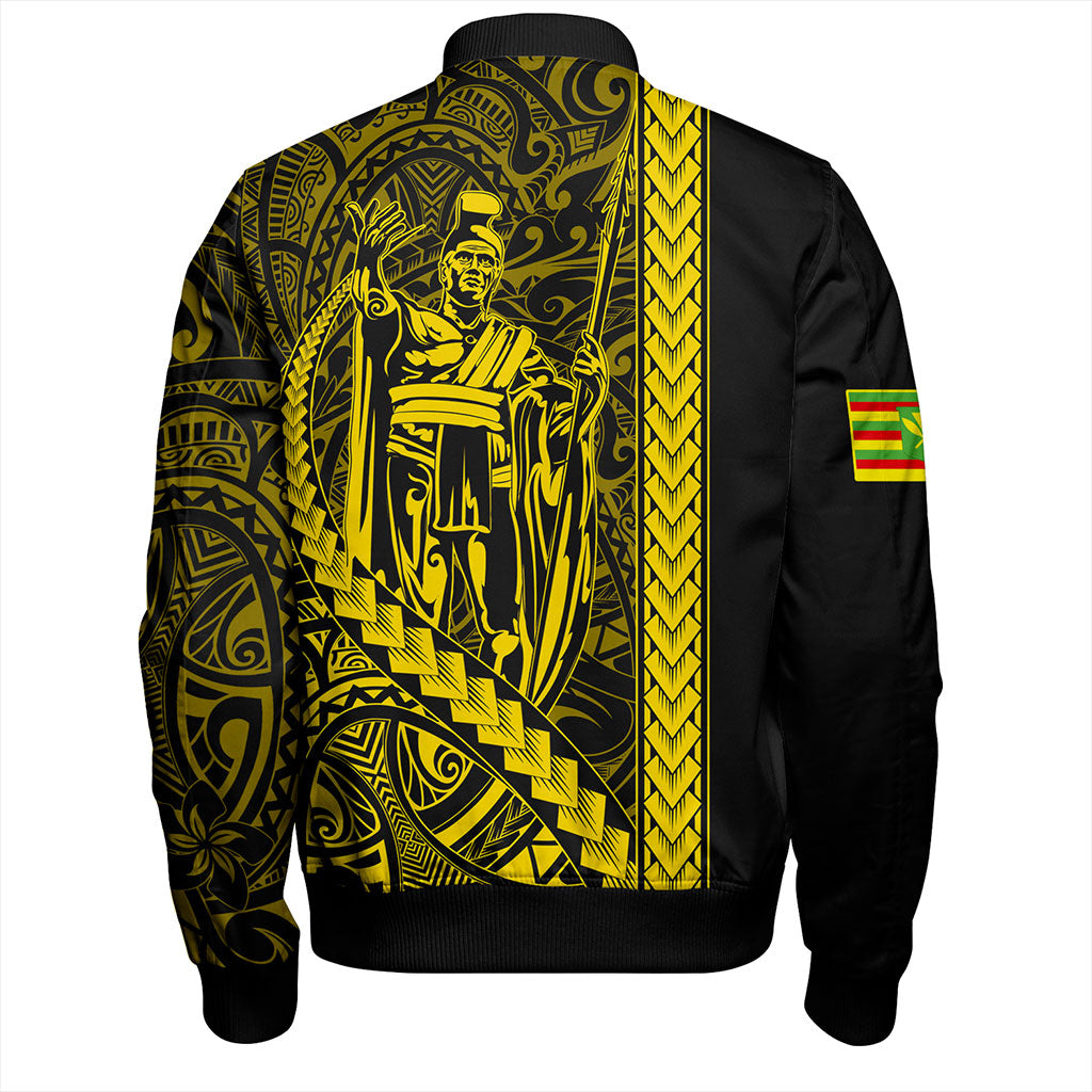 Hawaii Bomber Jacket Tribal Polynesian Kanaka Maoli King Kamehameha