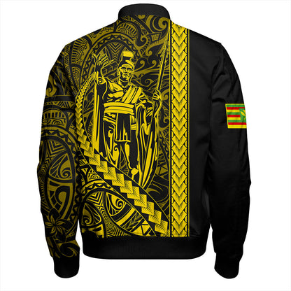 Hawaii Bomber Jacket Tribal Polynesian Kanaka Maoli King Kamehameha