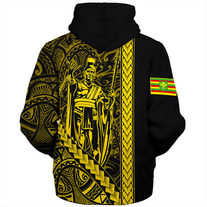 Hawaii Sherpa Hoodie Tribal Polynesian Kanaka Maoli King Kamehameha