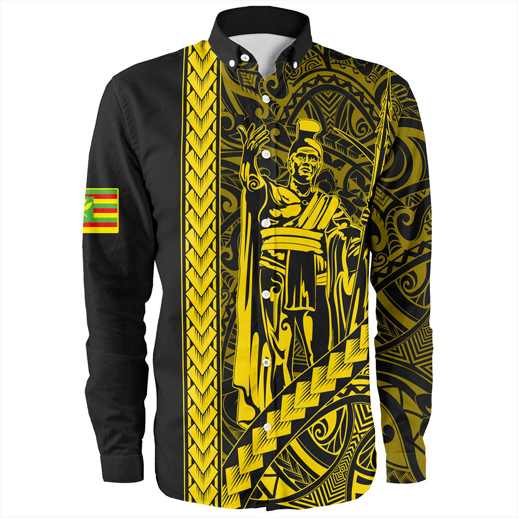 Hawaii Long Sleeve Shirt Tribal Polynesian Kanaka Maoli King Kamehameha