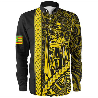 Hawaii Long Sleeve Shirt Tribal Polynesian Kanaka Maoli King Kamehameha