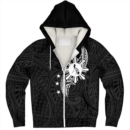 Philippines Filipinos Sherpa Hoodie Tribal Tattoo Art Style