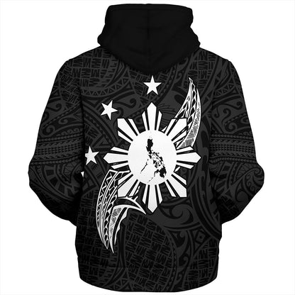 Philippines Filipinos Sherpa Hoodie Tribal Tattoo Art Style