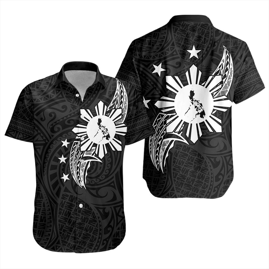 Philippines Filipinos Short Sleeve Shirt Tribal Tattoo Art Style