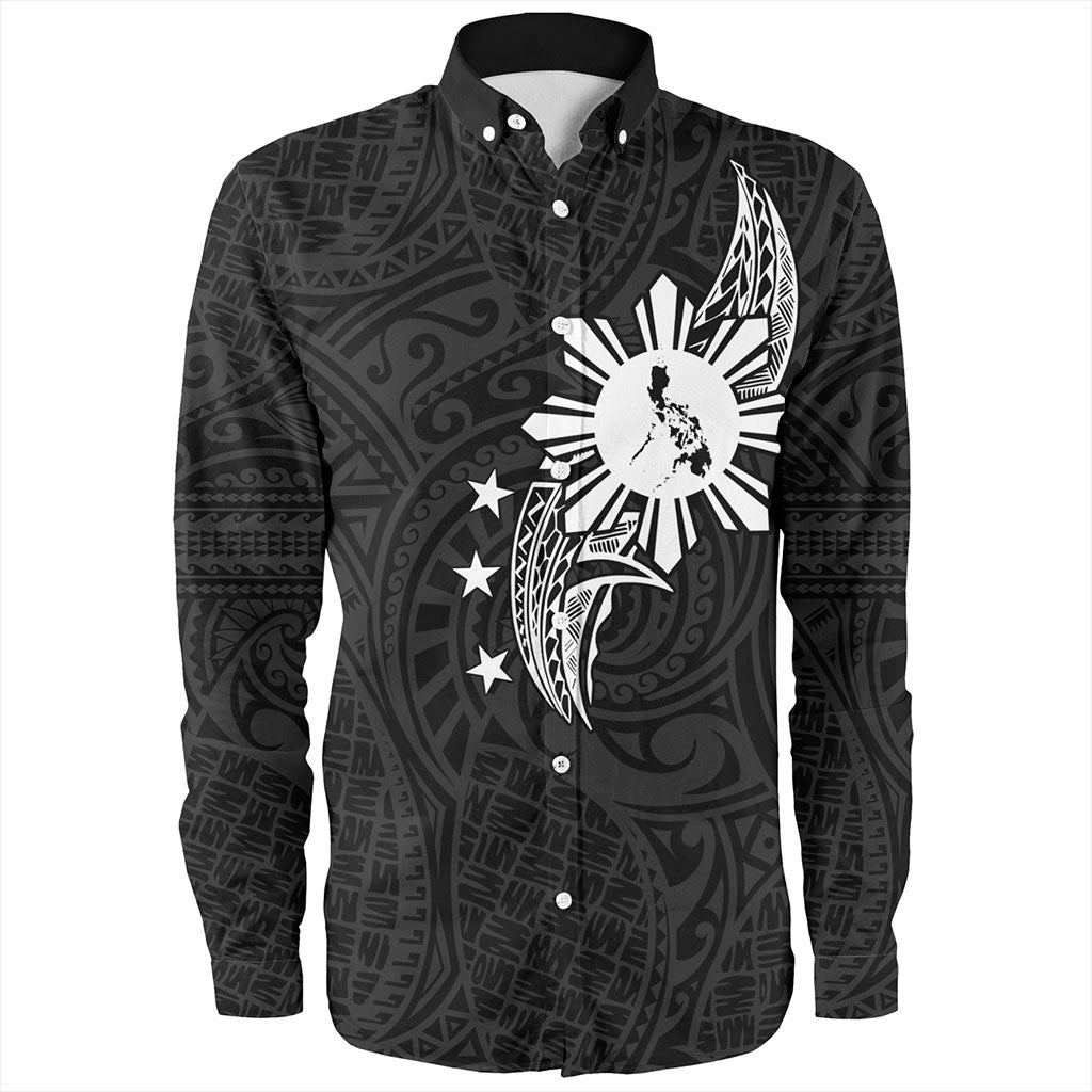 Philippines Filipinos Long Sleeve Shirt Tribal Tattoo Art Style