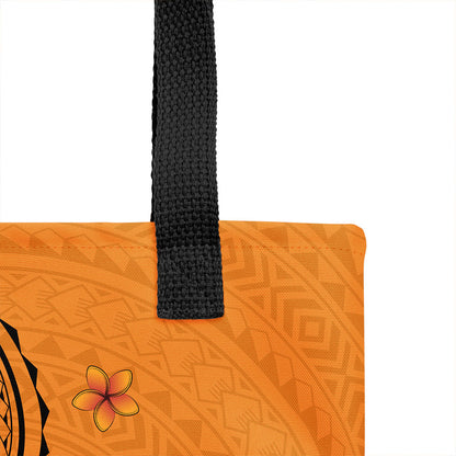 Hawaii Tote Bag Tribal Tattoo Polynesia Plumeria Flower