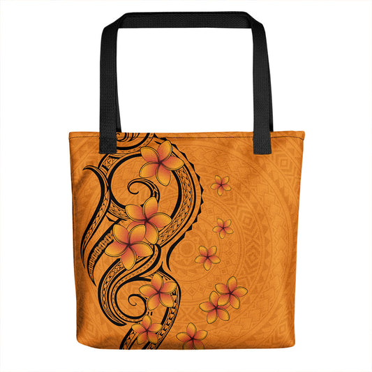 Hawaii Tote Bag Tribal Tattoo Polynesia Plumeria Flower