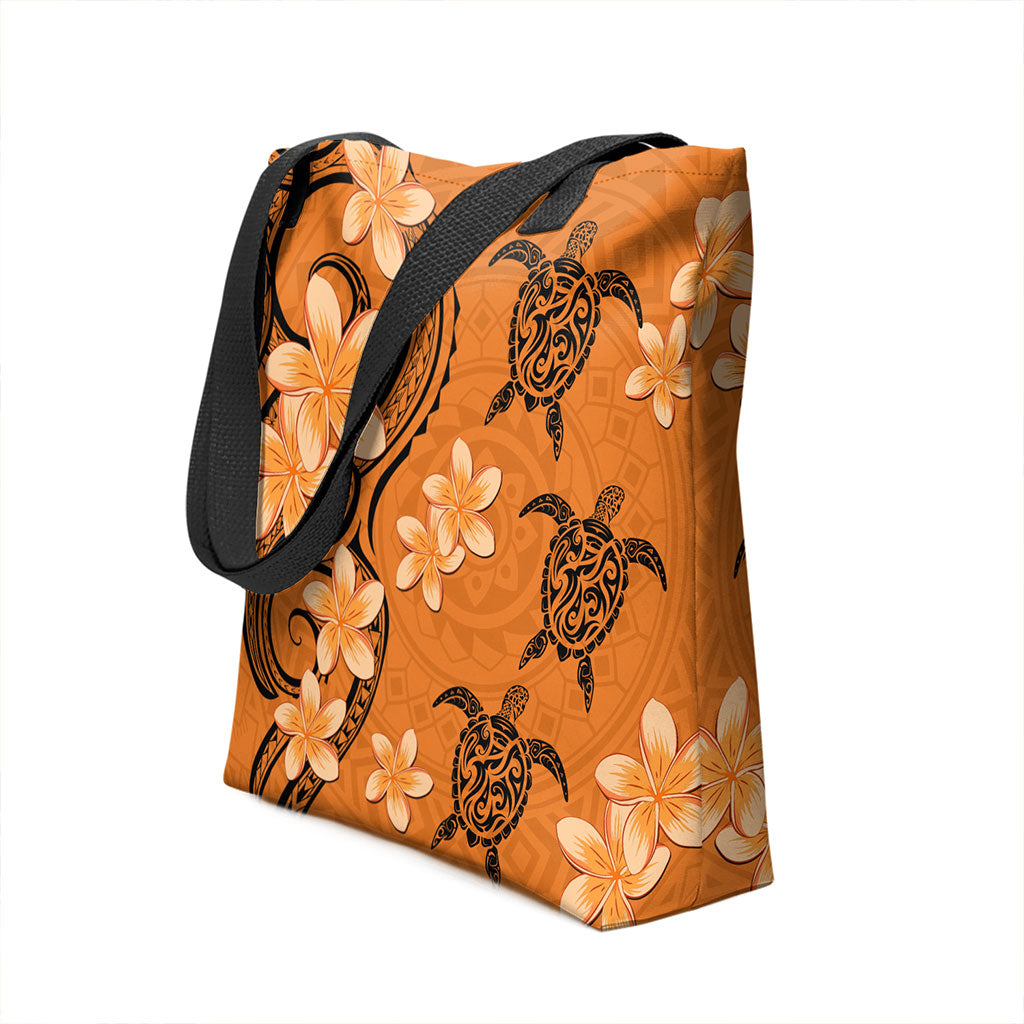 Hawaii Tote Bag Tribal Tattoo Polynesia Plumeria Flower